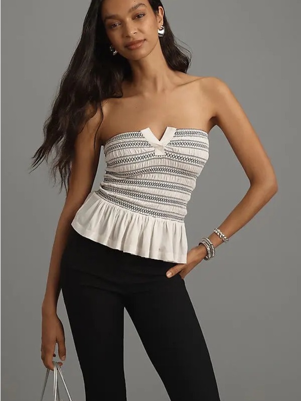Nwot Maeve split smocked tube top